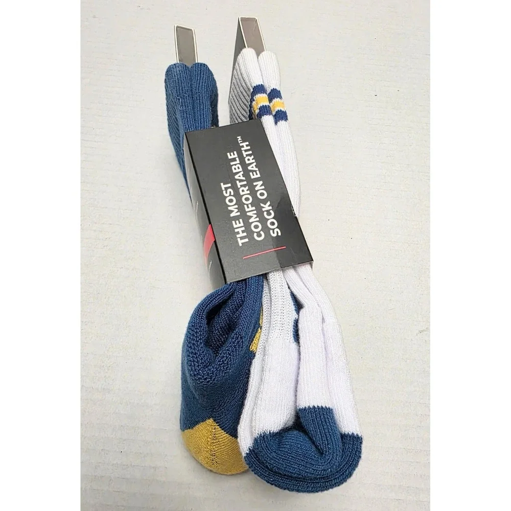West Virginia Mountaineers WVU 2 Pairs Of Crew Socks Strideline M/L All Sports
